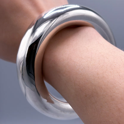 Estate Sterling Silver Tiffany Doughnut Bangle C. 2000