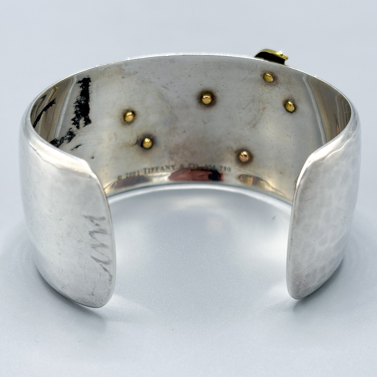 Estate Tiffany & Co Sterling Silver and 18K Gold Dragonfly Cuff