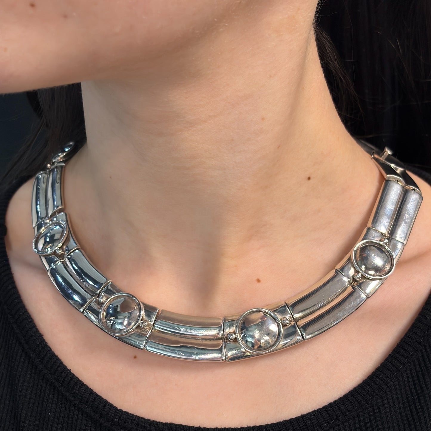 Estate William Spratling Successors Modernist Collar Necklace