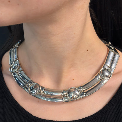 Estate William Spratling Successors Modernist Collar Necklace