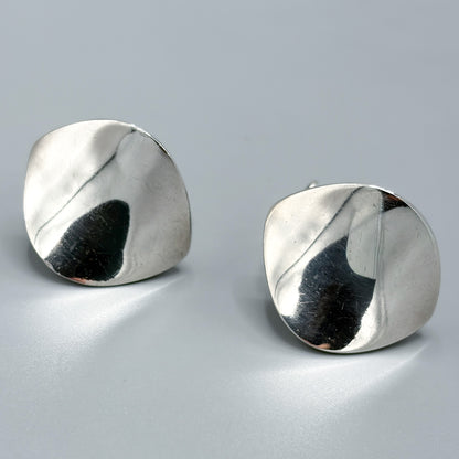 Estate Georg Jensen Sterling Silver Modernist Clip-On Earrings No. 131 by Nanna Ditzel