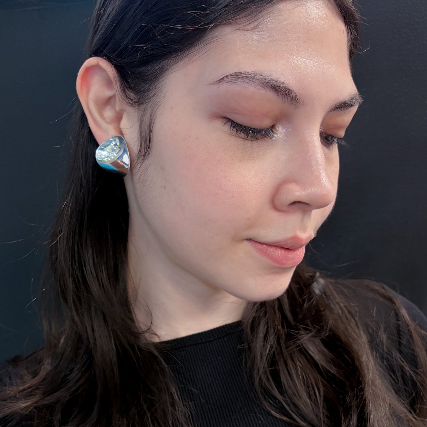 Estate Georg Jensen Sterling Silver Modernist Clip-On Earrings No. 131 by Nanna Ditzel