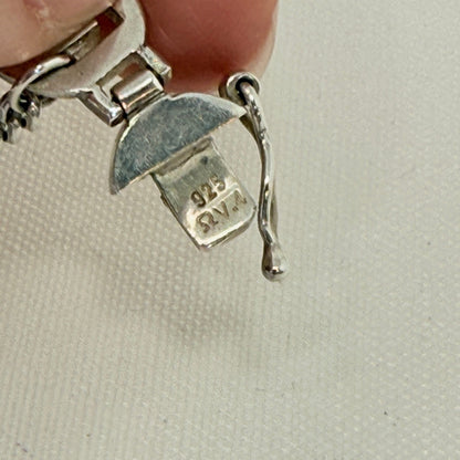 Estate Sterling Silver Greek Key Link Bracelet