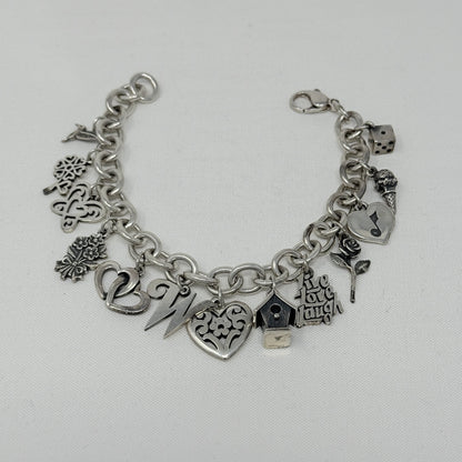 Estate James Avery Sterling Silver Thirteen Charm Bracelet