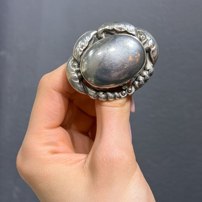 Estate Georg Jensen Large Sterling Silver Brooch No.146