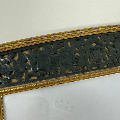 Estate Jade and Antique Bronze Picture Frame