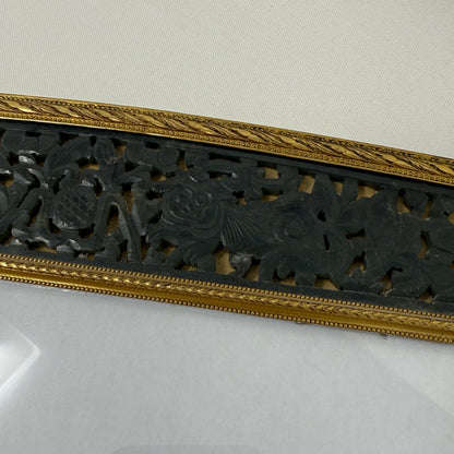 Estate Jade and Antique Bronze Picture Frame