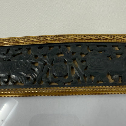 Estate Jade and Antique Bronze Picture Frame