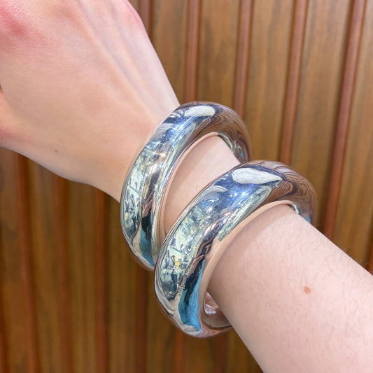 Estate Sterling Silver TIFFANY Donut Bangle c 1980