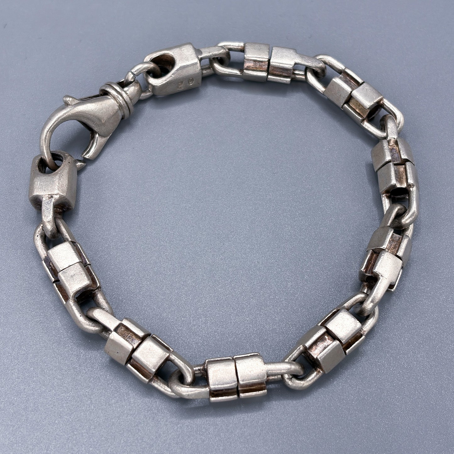 Estate Sterling Silver Italian Swivel Link Bracket with Lobster Clasp