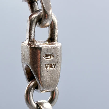 Estate Sterling Silver Italian Swivel Link Bracket with Lobster Clasp