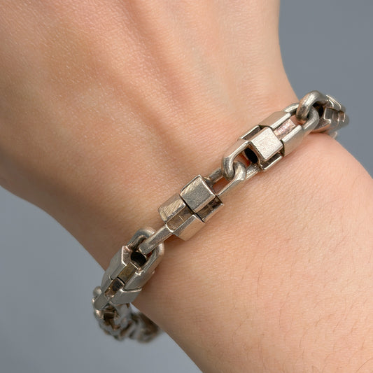 Estate Sterling Silver Italian Swivel Link Bracket with Lobster Clasp