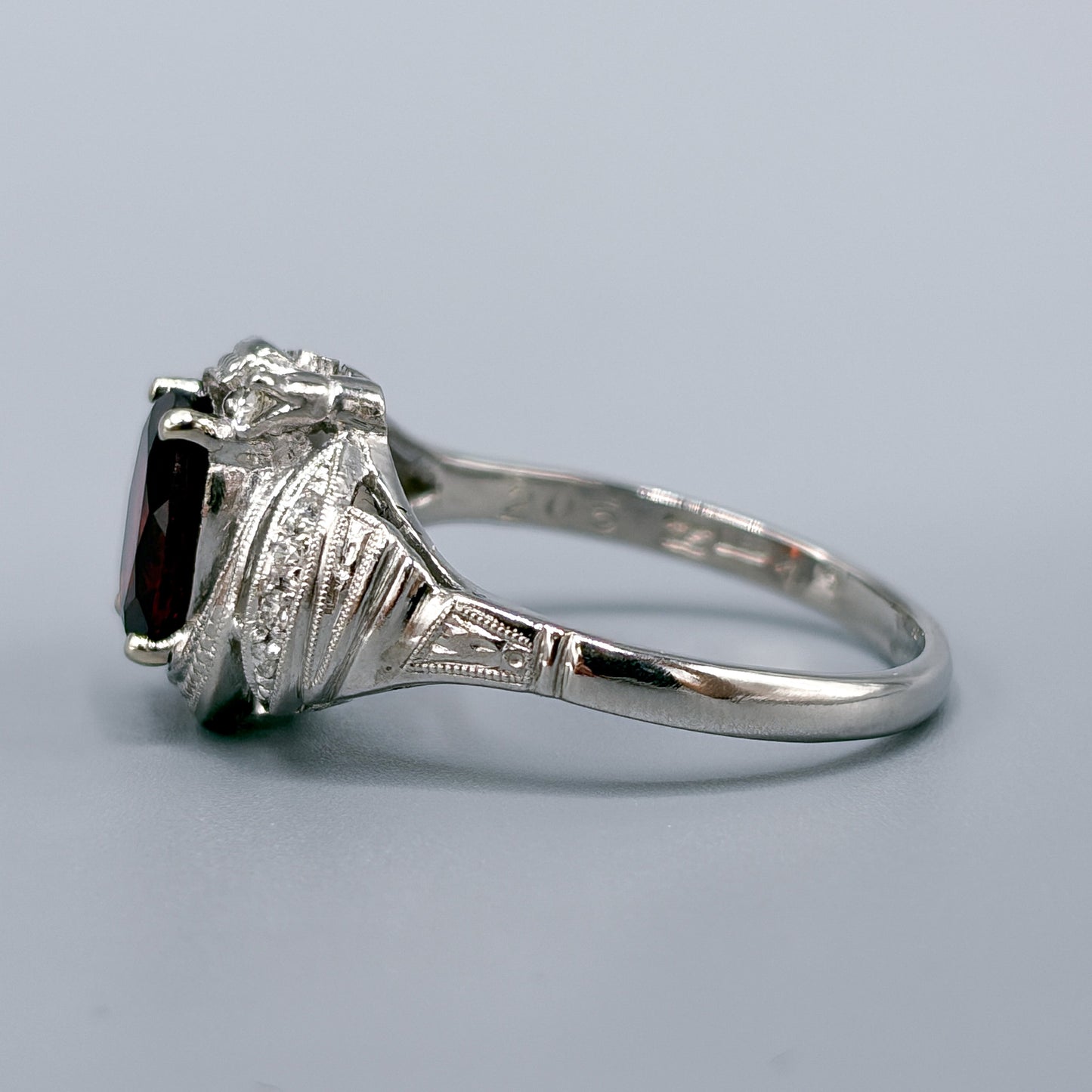 Fine Rubalite, Diamond & Platinum Ring