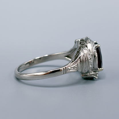 Fine Rubalite, Diamond & Platinum Ring