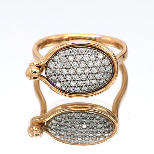 New Georg Jensen 18KT Rose and White Gold Savannah Ring No 1506B by Vivianna Torun