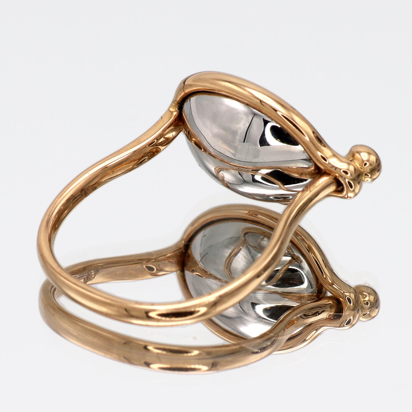 New Georg Jensen 18KT Rose and White Gold Savannah Ring No 1506B by Vivianna Torun