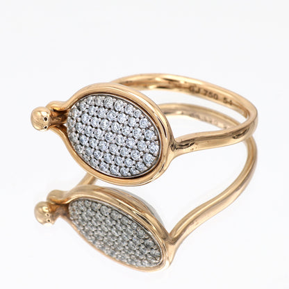 New Georg Jensen 18KT Rose and White Gold Savannah Ring No 1506B by Vivianna Torun