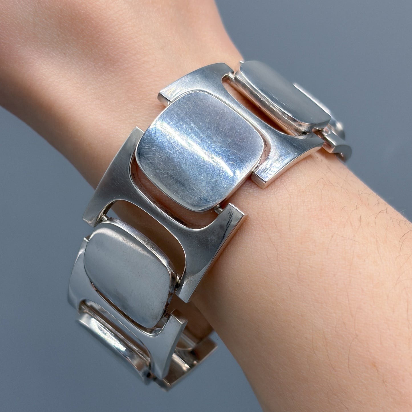 Estate Sterling Silver Modern Bracelet by Bent Knudsen