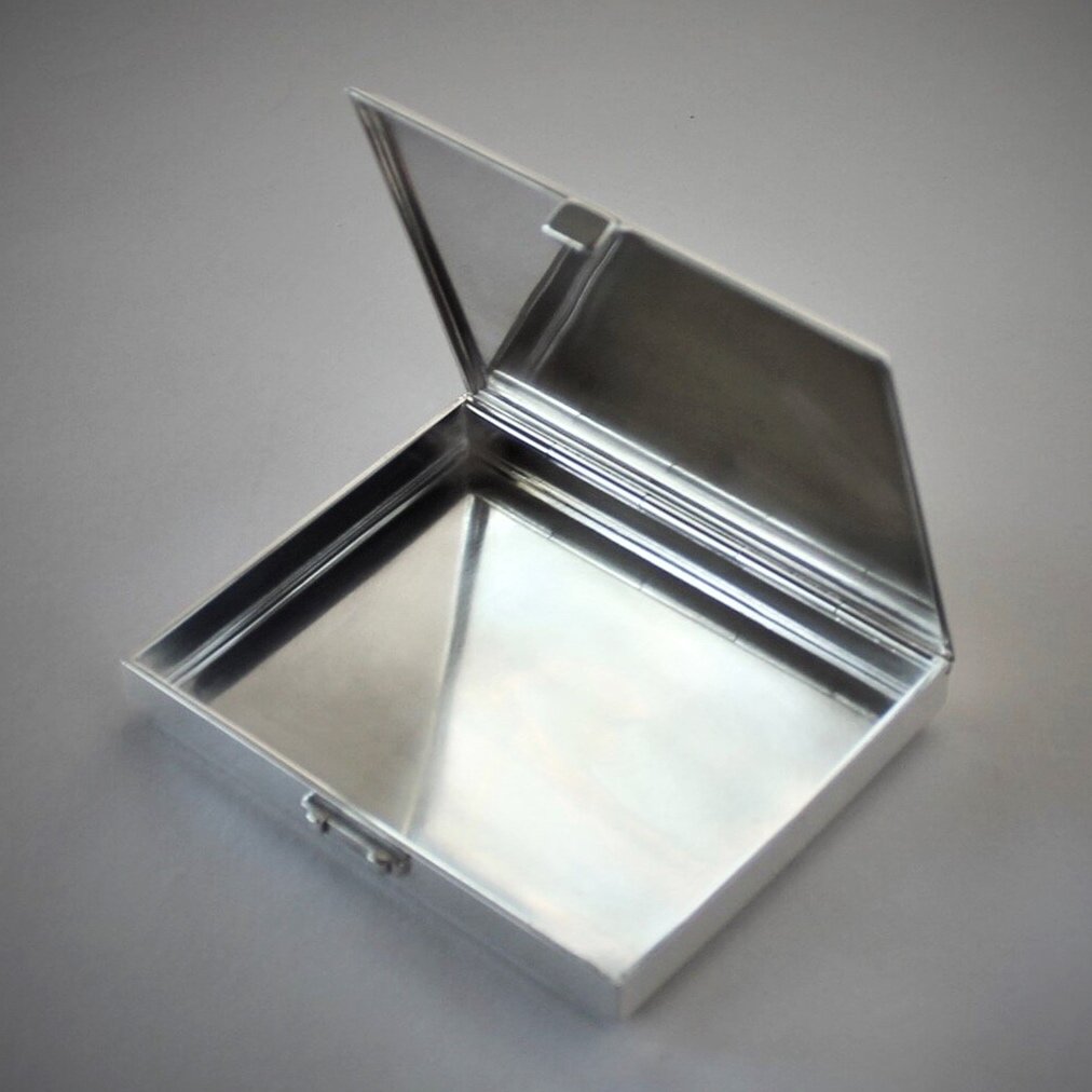 Estate Georg Jensen Sterling Silver Pyramid Cigarette Box by Harald Nielsen No 225