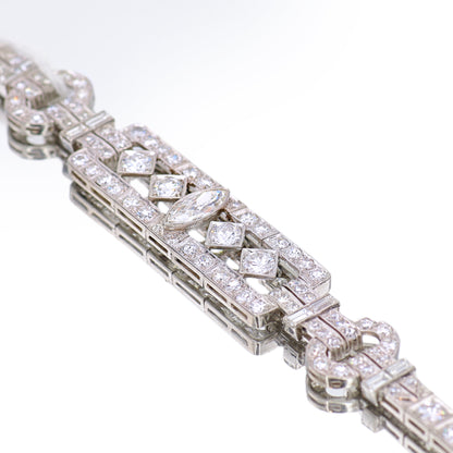 Estate Art Deco Platinum Diamond Bracelet