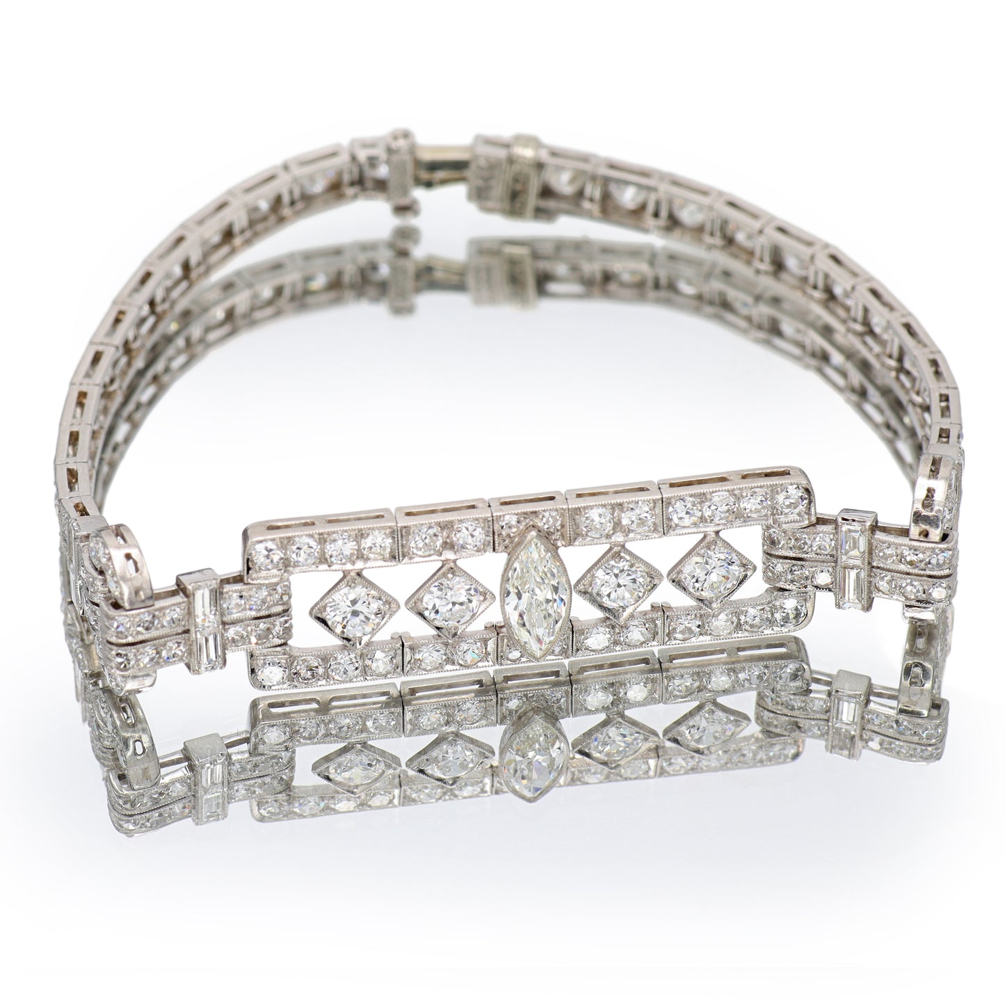 Estate Art Deco Platinum Diamond Bracelet