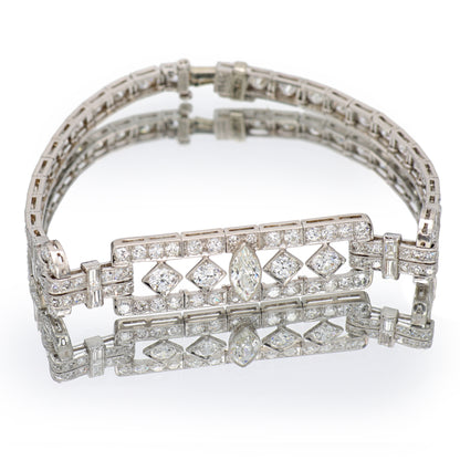 Estate Art Deco Platinum Diamond Bracelet