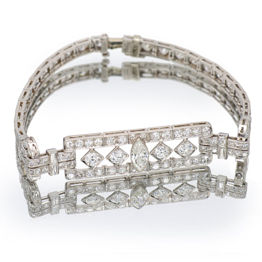Estate Art Deco Platinum Diamond Bracelet