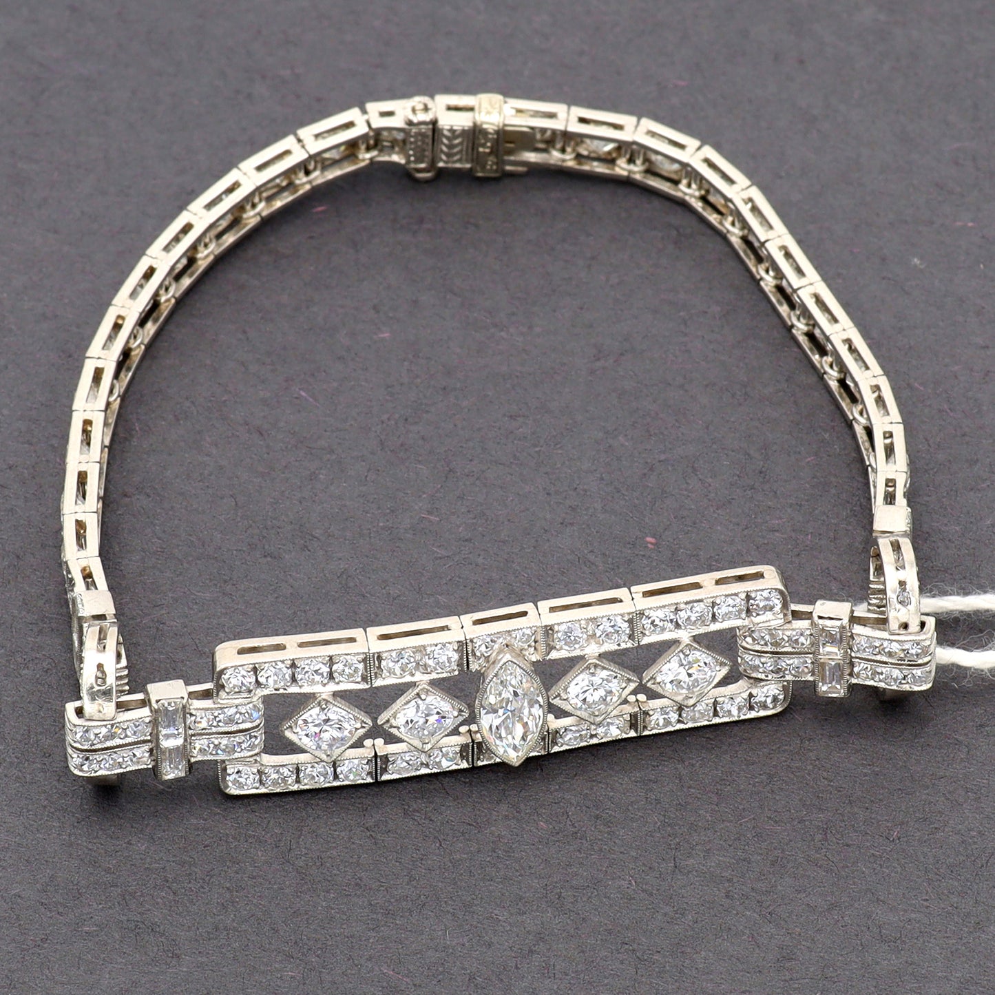 Estate Art Deco Platinum Diamond Bracelet