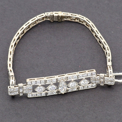 Estate Art Deco Platinum Diamond Bracelet