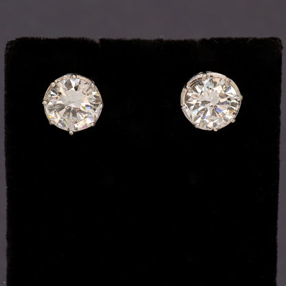 Estate 18k White Gold Old Mine Diamond Earrings with Filigree Bezel