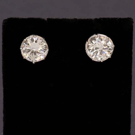 Estate 18k White Gold Old Mine Diamond Earrings with Filigree Bezel