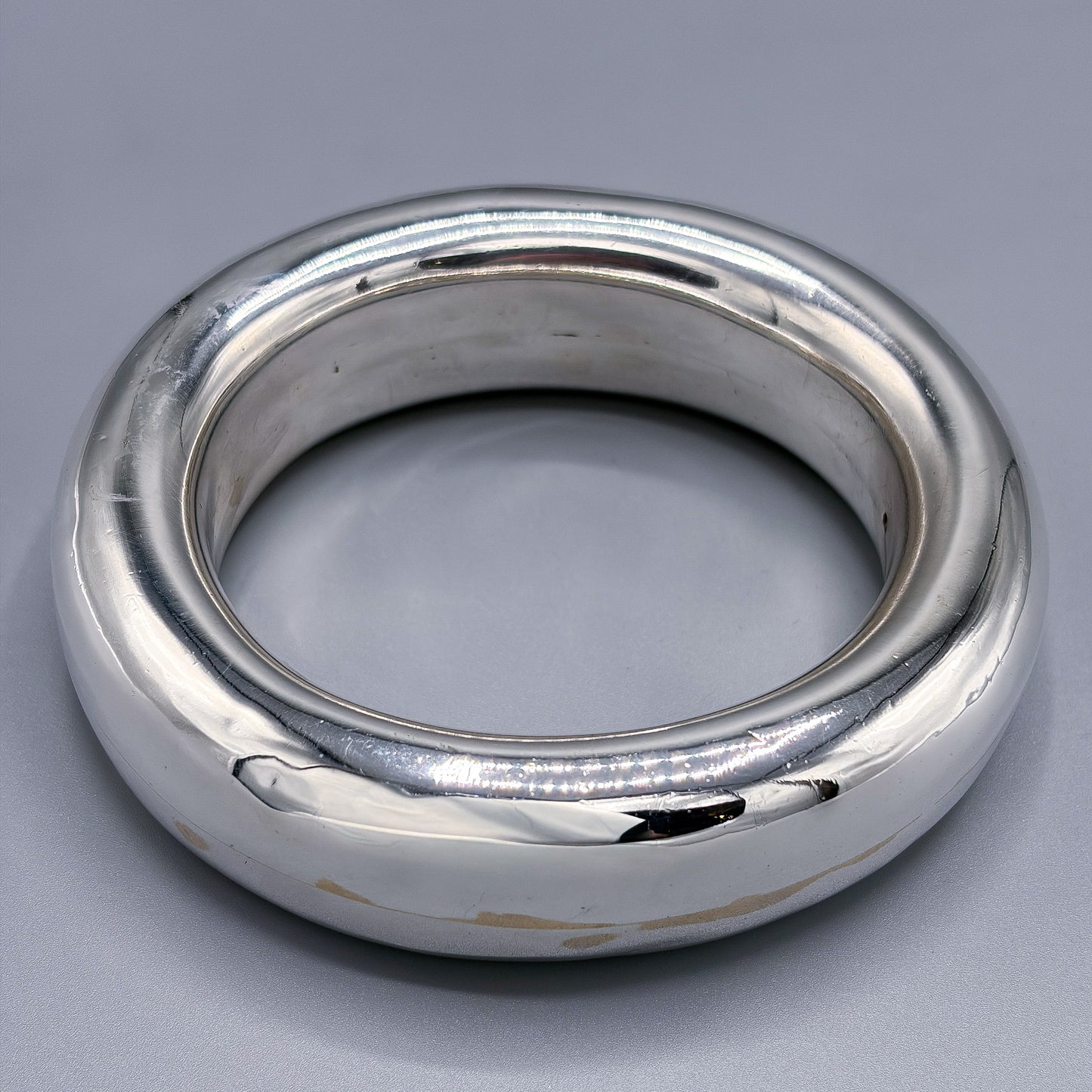 Estate Sterling Silver TIFFANY Donut Bangle c 1980