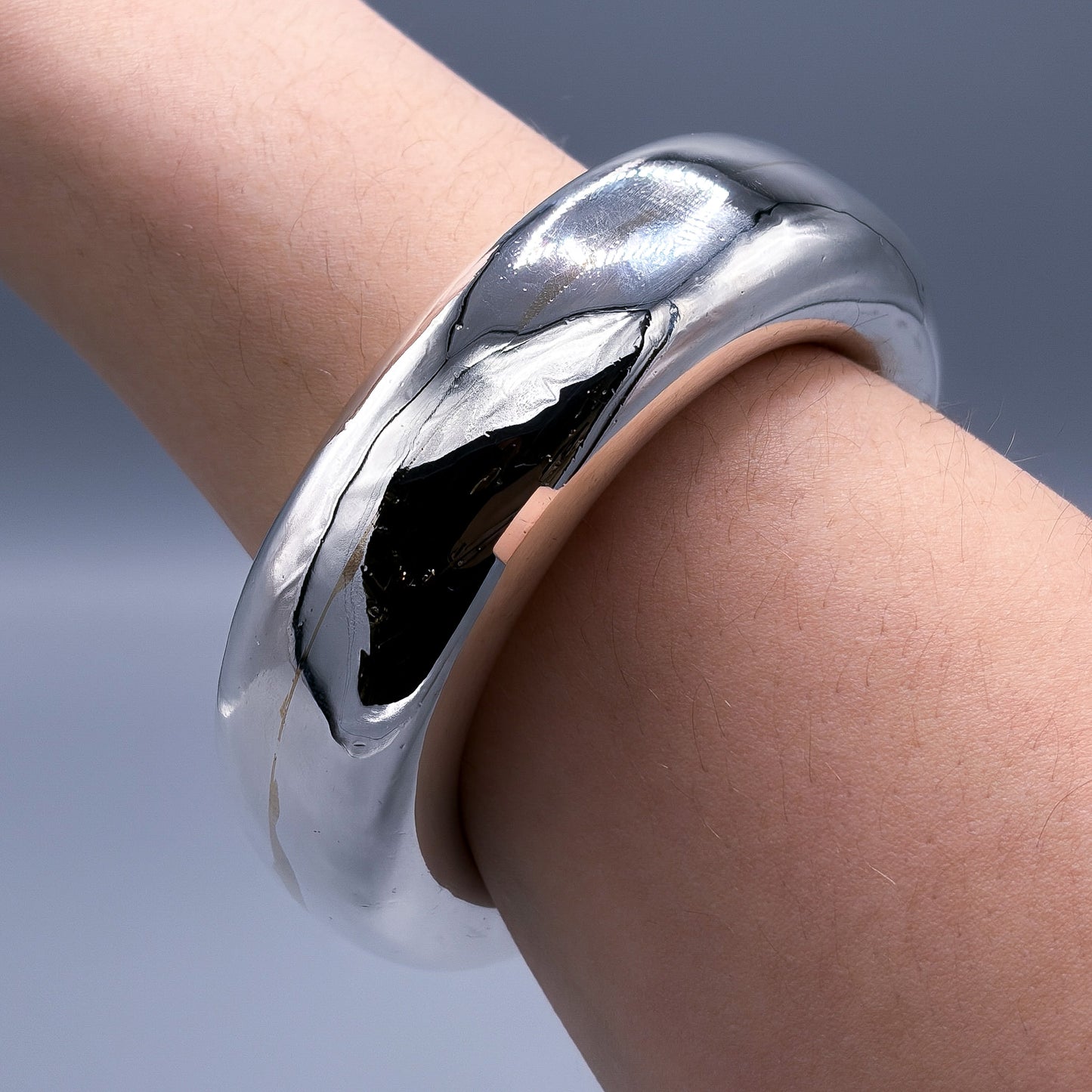 Estate Sterling Silver TIFFANY Donut Bangle c 1980