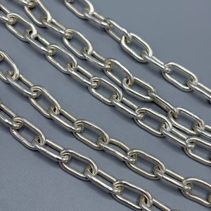 Estate Long Sterling Silver Long Link Chain Necklace