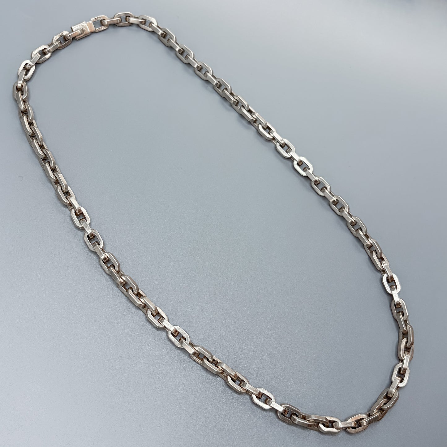 Estate Sterling Silver Extra Heavy Link Chain Necklace