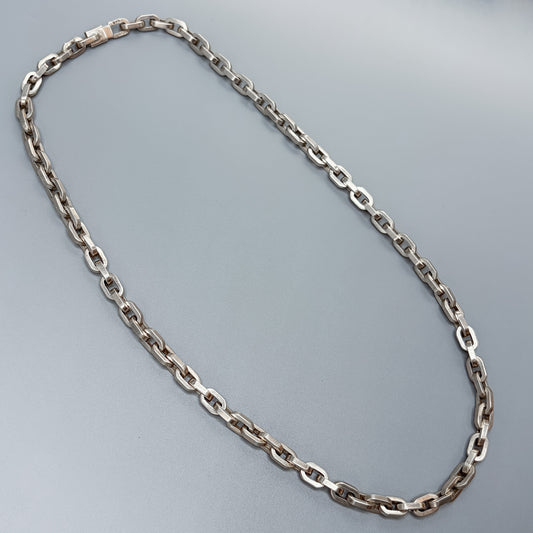 Estate Sterling Silver Extra Heavy Link Chain Necklace