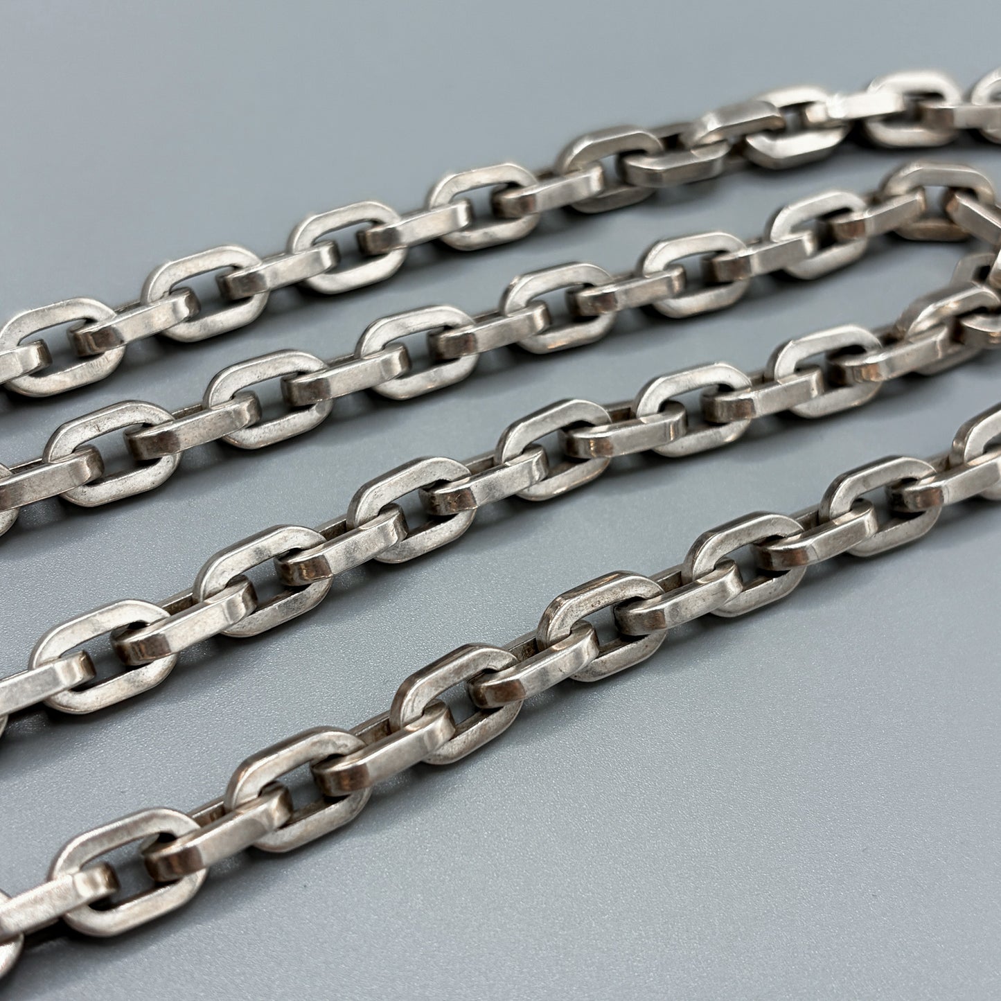 Estate Sterling Silver Extra Heavy Link Chain Necklace