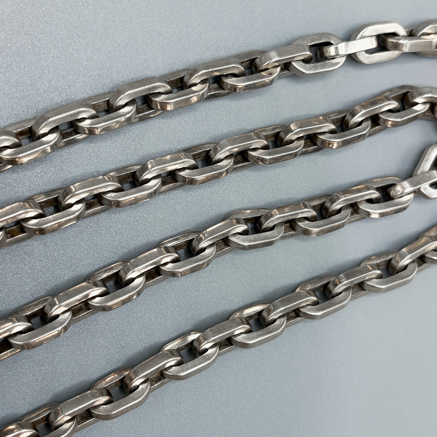 Estate Sterling Silver Extra Heavy Link Chain Necklace