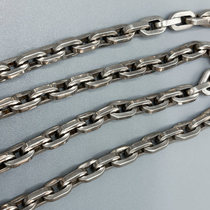 Estate Sterling Silver Extra Heavy Link Chain Necklace