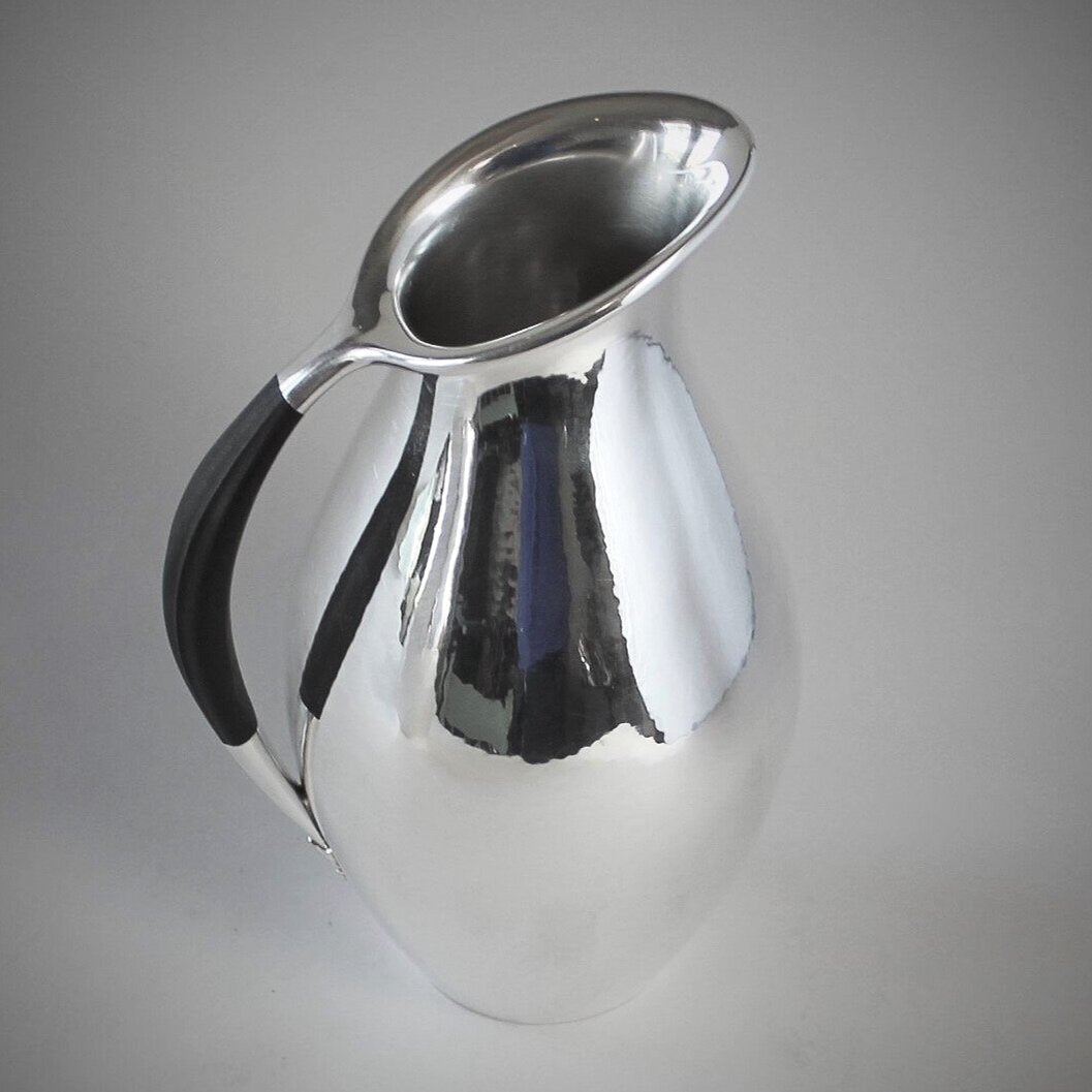 Georg Jensen Sterling Silver Pitcher with Ebony Handle, No.432E  by Johan Rohde