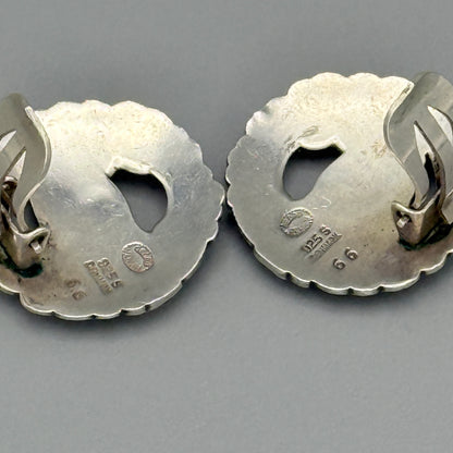 Estate Georg Jensen Sterling Silver "Bird" Earrings by Kristian Møhl-Hansen No. 66