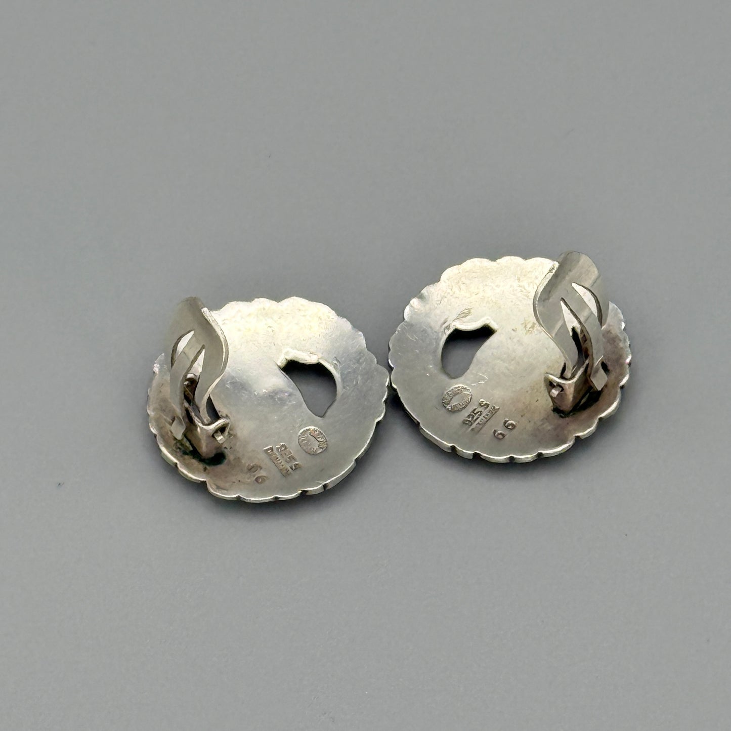 Estate Georg Jensen Sterling Silver "Bird" Earrings by Kristian Møhl-Hansen No. 66