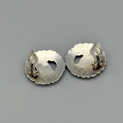 Estate Georg Jensen Sterling Silver "Bird" Earrings by Kristian Møhl-Hansen No. 66