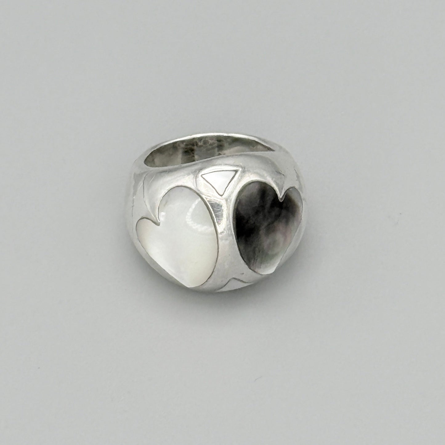 Estate Sterling Silver Double-Heart Ring