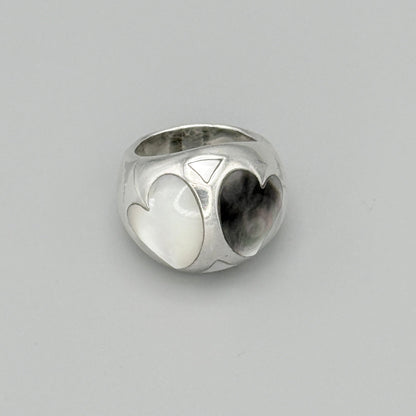 Estate Sterling Silver Double-Heart Ring