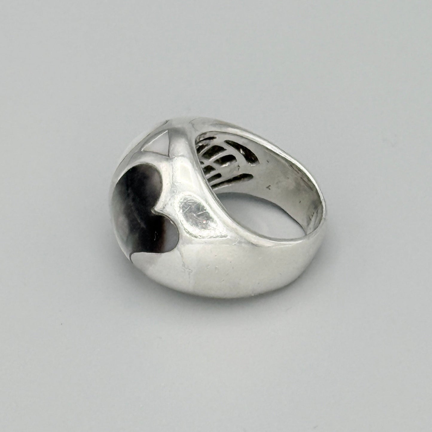 Estate Sterling Silver Double-Heart Ring