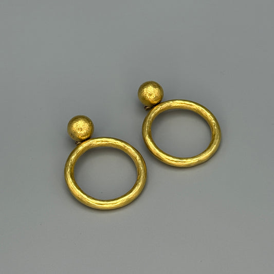 Estate Paloma Picasso for Tiffany & Co. 18k Yellow Gold Circle Drop Earrings
