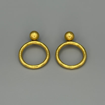 Estate Paloma Picasso for Tiffany & Co. 18k Yellow Gold Circle Drop Earrings