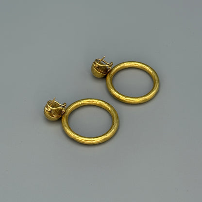 Estate Paloma Picasso for Tiffany & Co. 18k Yellow Gold Circle Drop Earrings