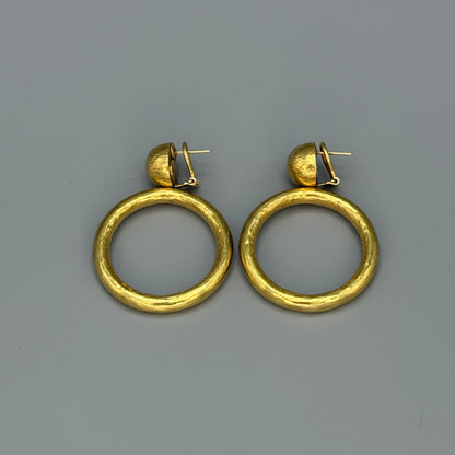 Estate Paloma Picasso for Tiffany & Co. 18k Yellow Gold Circle Drop Earrings